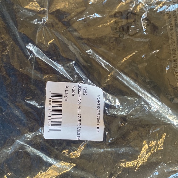 Nude A-Line Dress, 95% Polyester, 5% Spandex - Picture 8 of 9